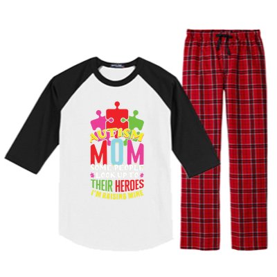 Autism Mom Proud Mama Puzzle April Blue Autism Awareness Gift Raglan Sleeve Pajama Set