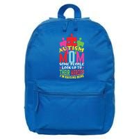 Autism Mom Proud Mama Puzzle April Blue Autism Awareness Gift 16 in Basic Backpack