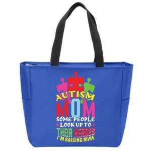 Autism Mom Proud Mama Puzzle April Blue Autism Awareness Gift Zip Tote Bag