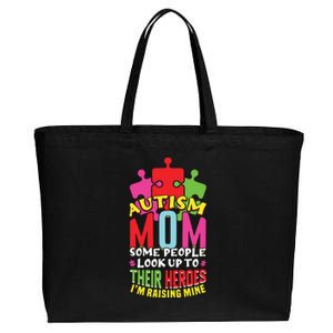 Autism Mom Proud Mama Puzzle April Blue Autism Awareness Gift Cotton Canvas Jumbo Tote