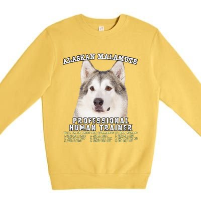 Alaskan Malamute Professional Human Trainer Cute Dog Premium Crewneck Sweatshirt