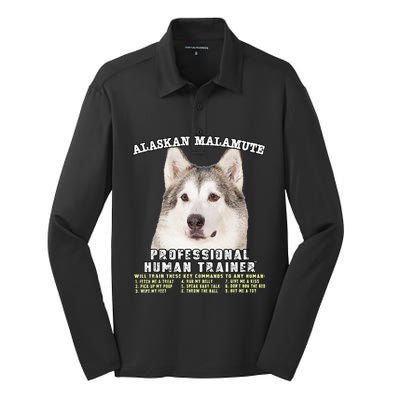 Alaskan Malamute Professional Human Trainer Cute Dog Silk Touch Performance Long Sleeve Polo