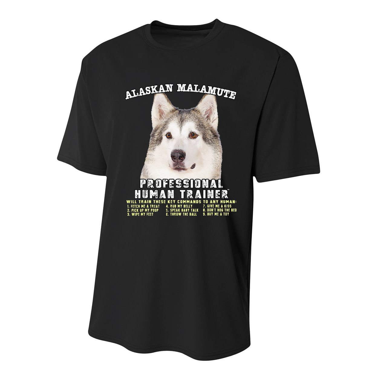 Alaskan Malamute Professional Human Trainer Cute Dog Youth Performance Sprint T-Shirt