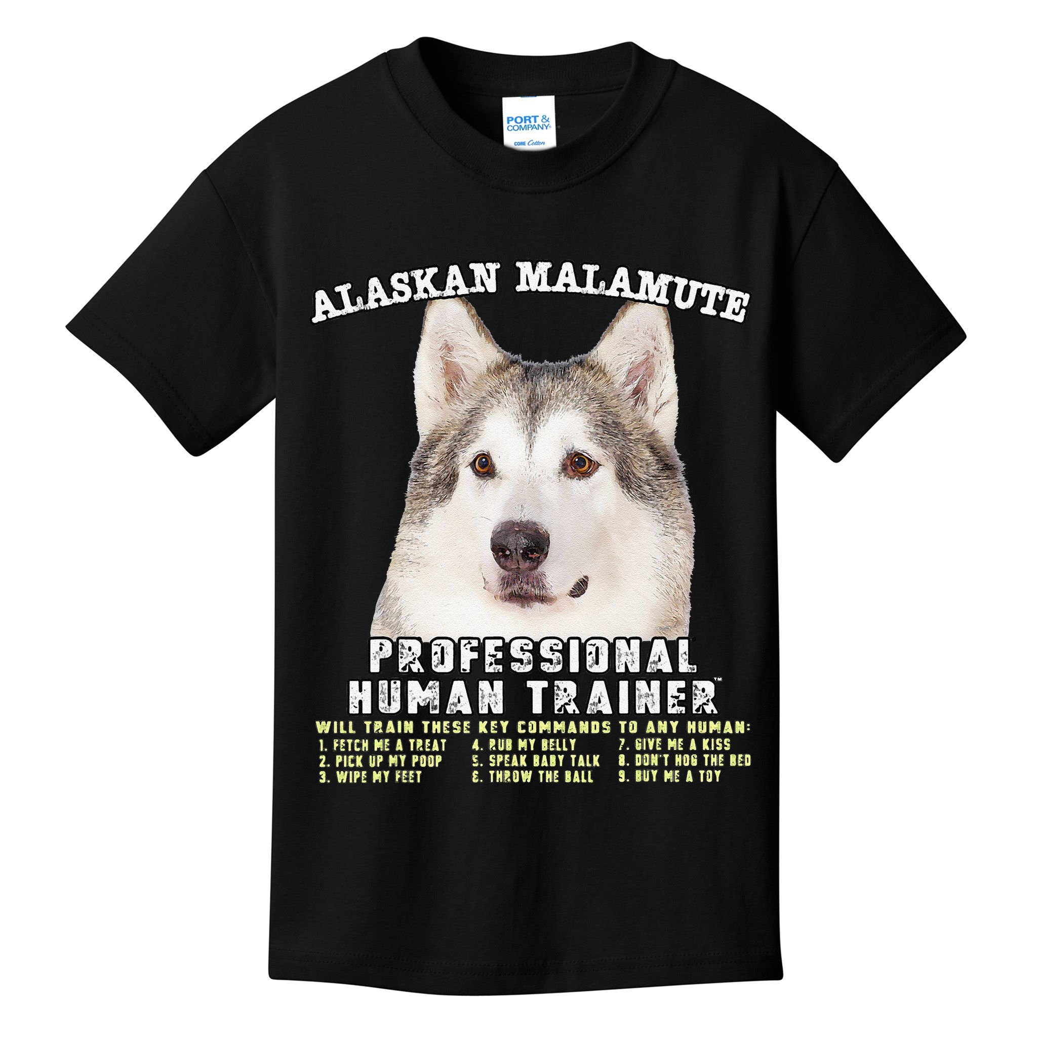 Alaskan Malamute Professional Human Trainer Cute Dog Kids T-Shirt