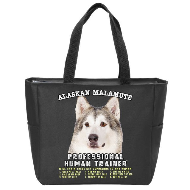 Alaskan Malamute Professional Human Trainer Cute Dog Zip Tote Bag