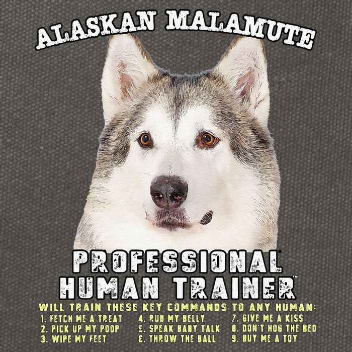Alaskan Malamute Professional Human Trainer Cute Dog Cotton Canvas Backpack