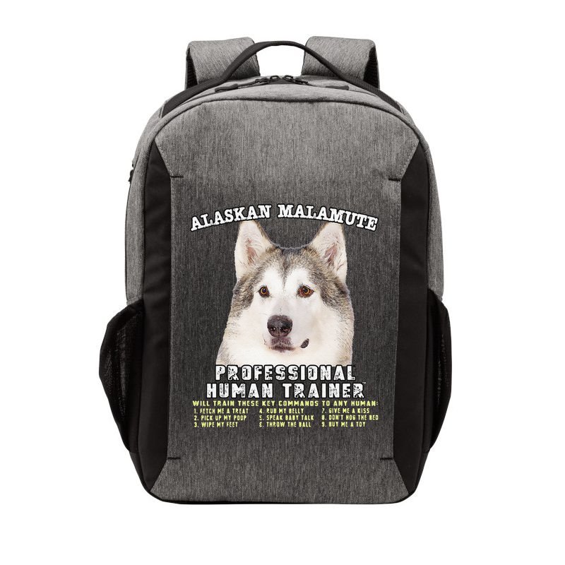 Alaskan Malamute Professional Human Trainer Cute Dog Vector Backpack