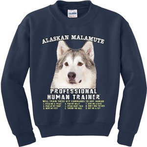 Alaskan Malamute Professional Human Trainer Cute Dog Kids Sweatshirt