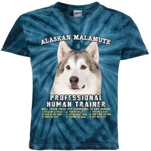 Alaskan Malamute Professional Human Trainer Cute Dog Kids Tie-Dye T-Shirt