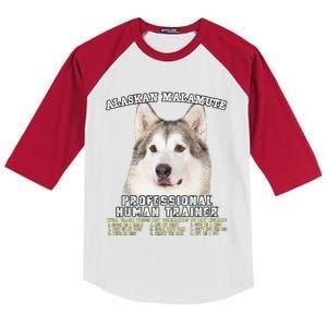 Alaskan Malamute Professional Human Trainer Cute Dog Kids Colorblock Raglan Jersey