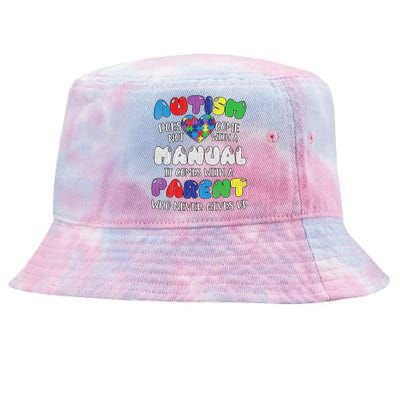 Autism Manual Parents Mom Dad Autistic Autism Awareness Tie-Dyed Bucket Hat