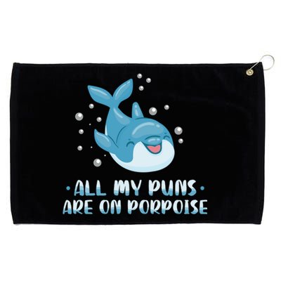 All My Puns Are On Porpoise Dolphin Mammal Animals Marine Cool Gift Grommeted Golf Towel