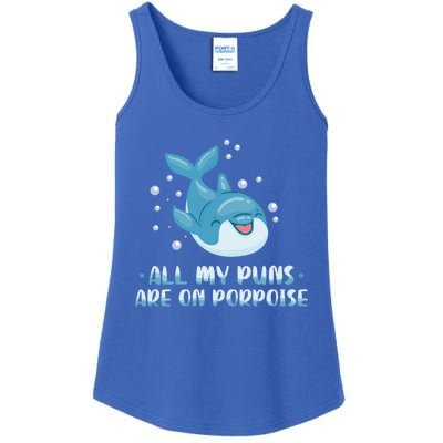 All My Puns Are On Porpoise Dolphin Mammal Animals Marine Cool Gift Ladies Essential Tank