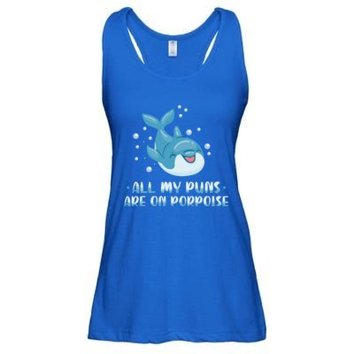 All My Puns Are On Porpoise Dolphin Mammal Animals Marine Cool Gift Ladies Essential Flowy Tank