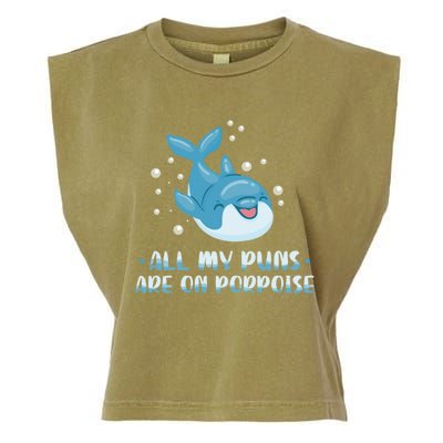 All My Puns Are On Porpoise Dolphin Mammal Animals Marine Cool Gift Garment-Dyed Women's Muscle Tee