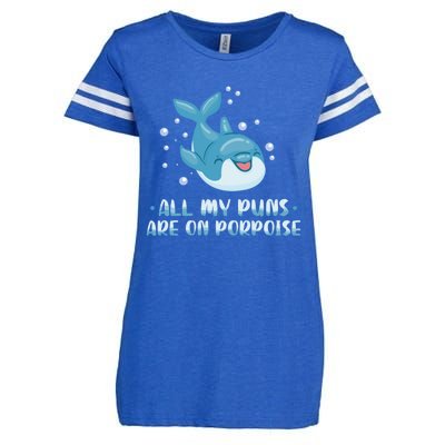 All My Puns Are On Porpoise Dolphin Mammal Animals Marine Cool Gift Enza Ladies Jersey Football T-Shirt