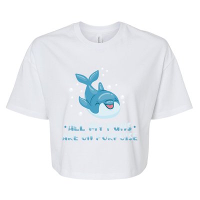 All My Puns Are On Porpoise Dolphin Mammal Animals Marine Cool Gift Bella+Canvas Jersey Crop Tee