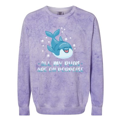 All My Puns Are On Porpoise Dolphin Mammal Animals Marine Meaningful Gift Colorblast Crewneck Sweatshirt