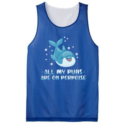 All My Puns Are On Porpoise Dolphin Mammal Animals Marine Meaningful Gift Mesh Reversible Basketball Jersey Tank