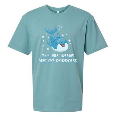 All My Puns Are On Porpoise Dolphin Mammal Animals Marine Meaningful Gift Sueded Cloud Jersey T-Shirt