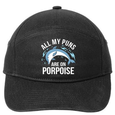 All My Puns Are On Porpoise Dolphin Sea Graphic Meaningful Gift 7-Panel Snapback Hat