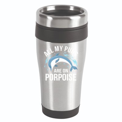 All My Puns Are On Porpoise Dolphin Sea Graphic Meaningful Gift 16oz Travel Tumbler