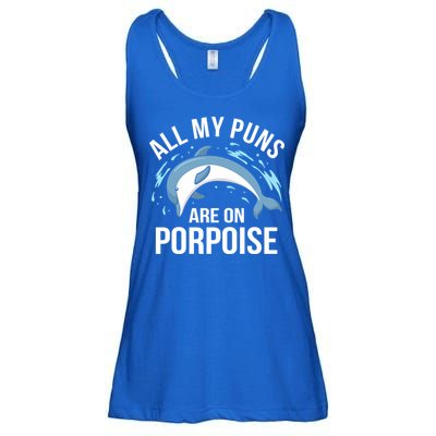 All My Puns Are On Porpoise Dolphin Sea Graphic Meaningful Gift Ladies Essential Flowy Tank