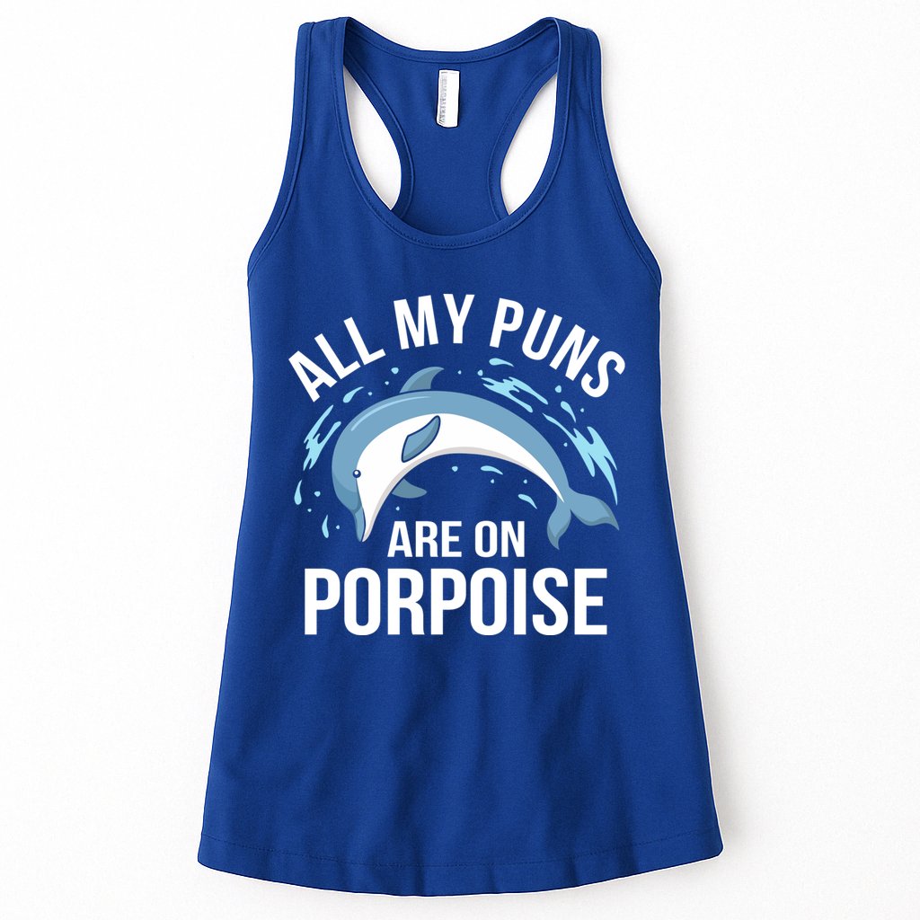 All My Puns Are On Porpoise Dolphin Sea Graphic Meaningful Gift Womens Tank Top