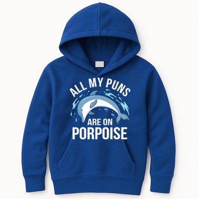 All My Puns Are On Porpoise Dolphin Sea Graphic Meaningful Gift Kids Hoodie