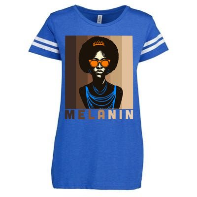 Afro Melanin Queen Cute Gift African American 'S Black Pride Gift Enza Ladies Jersey Football T-Shirt