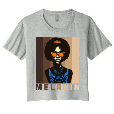 Afro Melanin Queen Cute Gift African American 'S Black Pride Gift Women's Crop Top Tee