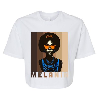 Afro Melanin Queen Cute Gift African American 'S Black Pride Gift Bella+Canvas Jersey Crop Tee