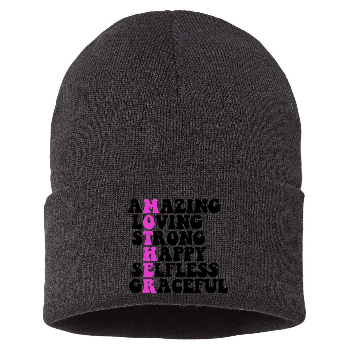Amazing Mother Quote Cute Gift Sustainable Knit Beanie