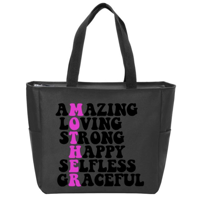 Amazing Mother Quote Cute Gift Zip Tote Bag