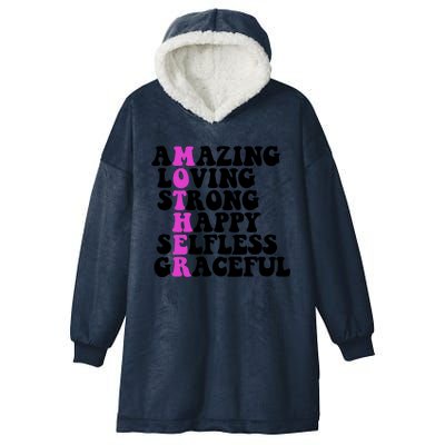 Amazing Mother Quote Cute Gift Hooded Wearable Blanket