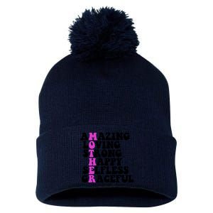 Amazing Mother Quote Cute Gift Pom Pom 12in Knit Beanie