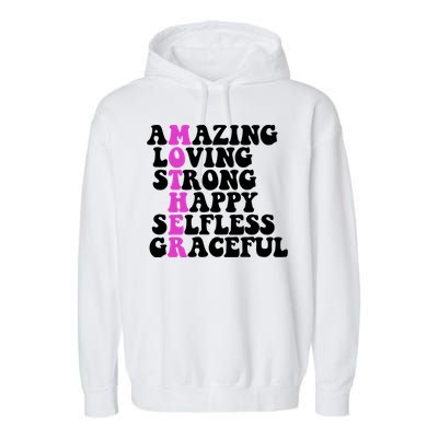 Amazing Mother Quote Cute Gift Garment-Dyed Fleece Hoodie