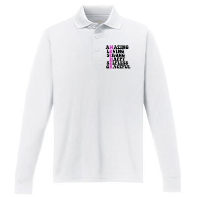 Amazing Mother Quote Cute Gift Performance Long Sleeve Polo