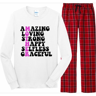 Amazing Mother Quote Cute Gift Long Sleeve Pajama Set