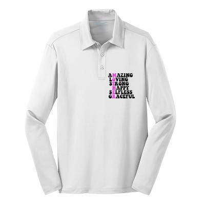 Amazing Mother Quote Cute Gift Silk Touch Performance Long Sleeve Polo