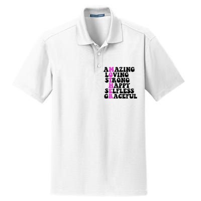 Amazing Mother Quote Cute Gift Dry Zone Grid Polo