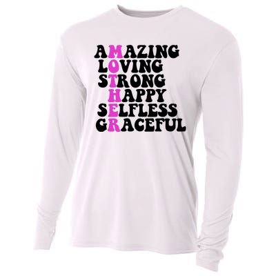 Amazing Mother Quote Cute Gift Cooling Performance Long Sleeve Crew