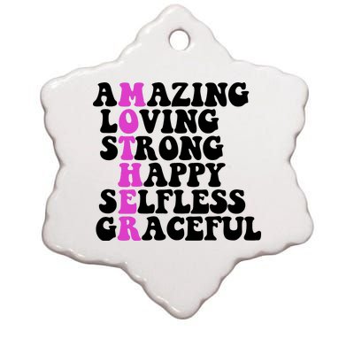 Amazing Mother Quote Cute Gift Ceramic Star Ornament