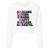 Amazing Mother Quote Cute Gift Cropped Pullover Crew