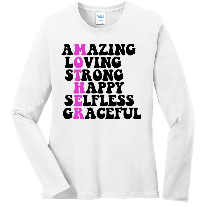 Amazing Mother Quote Cute Gift Ladies Long Sleeve Shirt