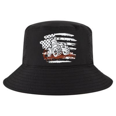 ATV Mudding Quad Four Wheeler Racing Squad USA Flag Cool Comfort Performance Bucket Hat