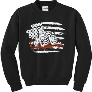 ATV Mudding Quad Four Wheeler Racing Squad USA Flag Kids Sweatshirt