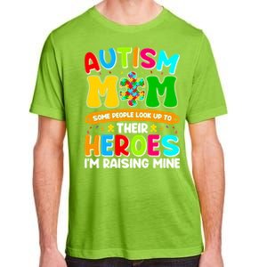 Autism Mom Raising Hero Puzzle Piece Autism Awareness Gift Adult ChromaSoft Performance T-Shirt