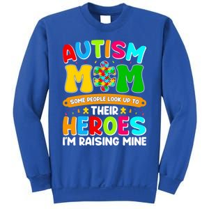 Autism Mom Raising Hero Puzzle Piece Autism Awareness Gift Sweatshirt