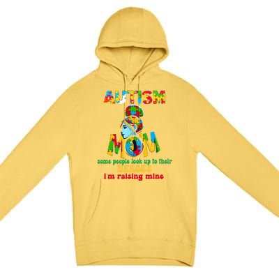 Autism Mom Raising Hero Gift Premium Pullover Hoodie